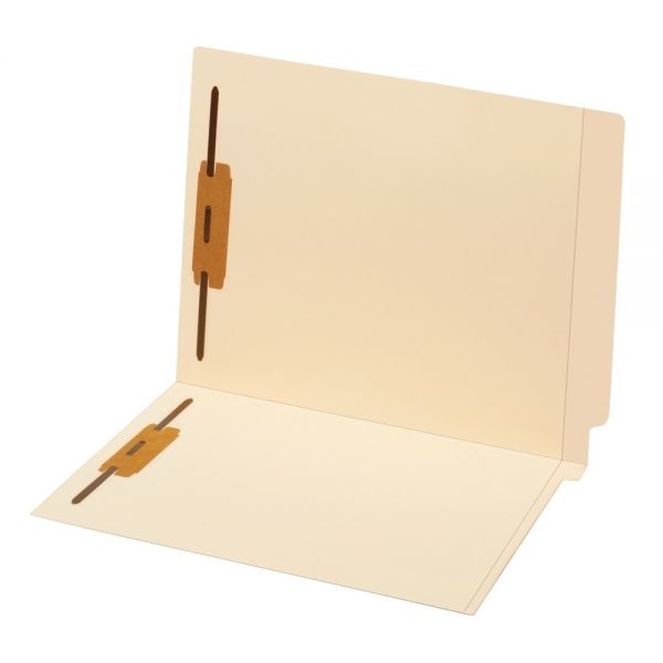 Pendaflex End-Tab Fastener Folders, Letter Size, 100% Recycled, Manila, Pack Of 50 Folders
