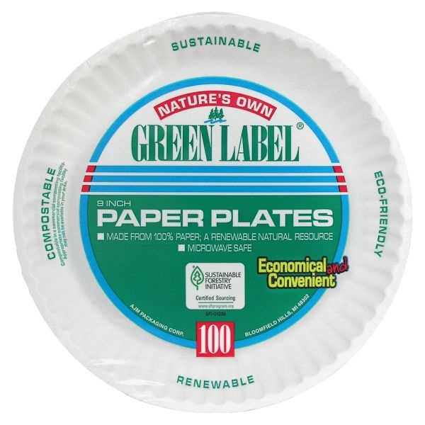 Nature's Own Green Label 9" Paper Plates