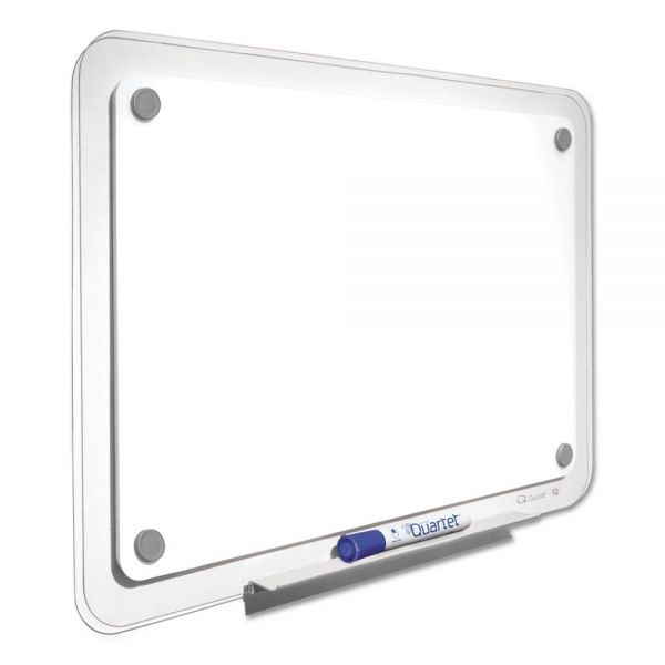 Quartet Iqtotal Erase Board, 36 X 23, White, Clear Frame