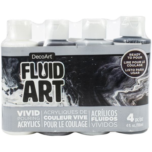 Decoart Fluidart Paint Pouring Value Pack 4/Pkg
