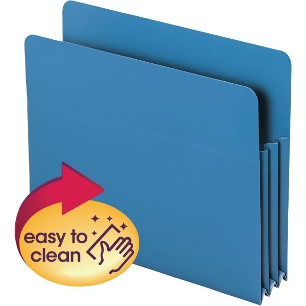 Smead Poly Expanding File Pockets, Letter Size, 3 1/2" Expansion, Blue, Pack Of 4