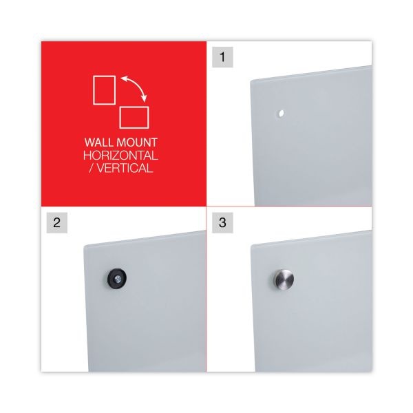 Universal Frameless Glass Marker Board, 48 X 36, White Surface