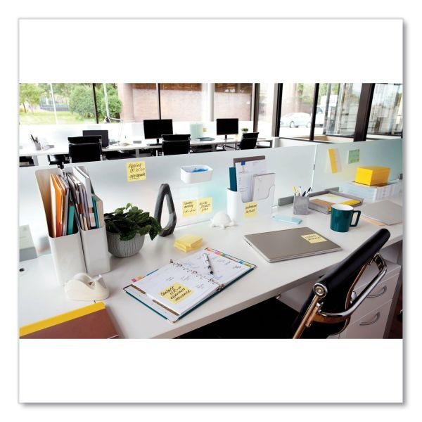 Post-It Notes Super Sticky 100% Recycled Paper Super Sticky Notes, 3" X 3", Canary Yellow, 70 Sheets/Pad, 24 Pads/Pack