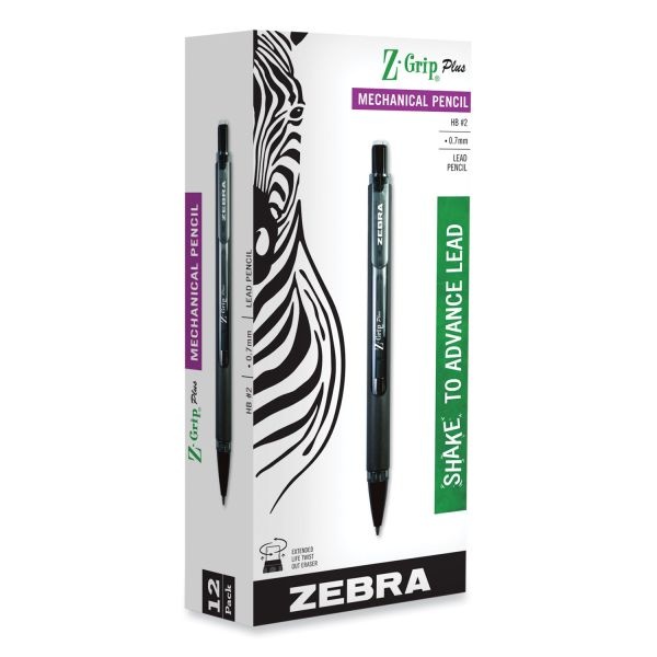 Zebra Pen Z-Grip Plus Mechanical Pencil - 0.7 Mm Lead Diameter - Refillable - Black Lead - 1 Dozen
