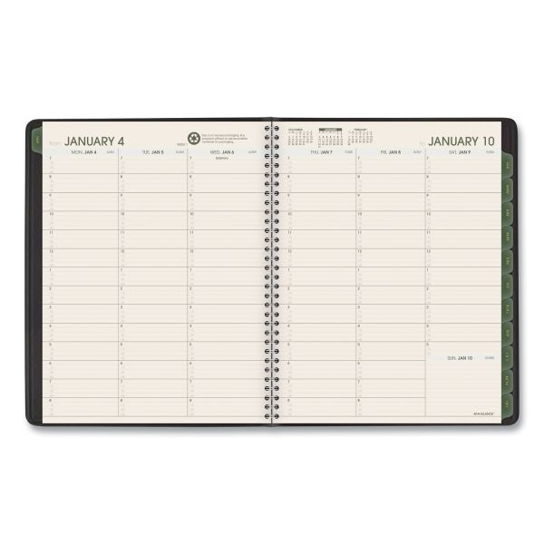 At-A-Glance Recycled Weekly Vertical-Column Format Appointment Book, 8.75 X 7, Black Cover, 12-Month (Jan To Dec): 2024
