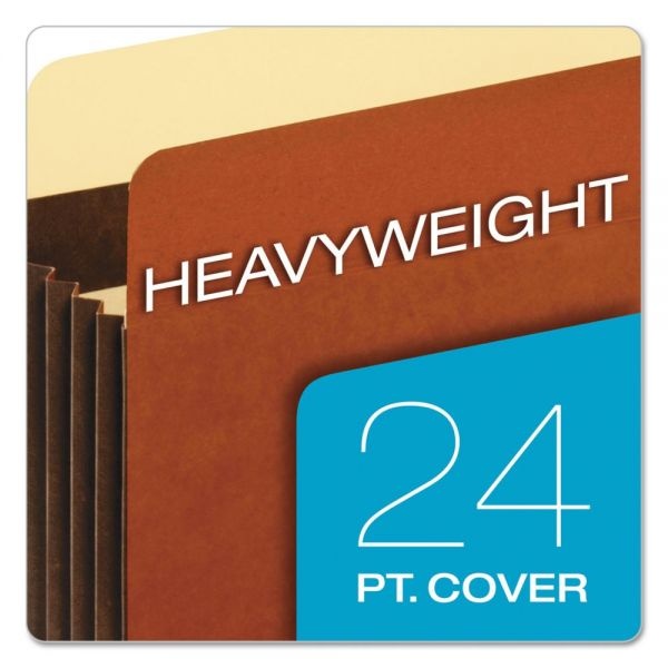 Pendaflex Heavy-Duty File Pockets, 3.5" Expansion, Legal Size, Redrope, 25/Box
