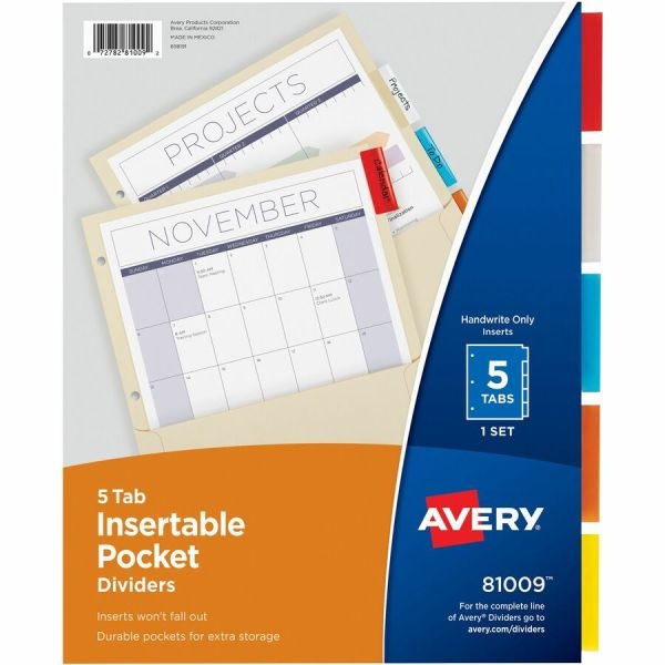 Avery Insertable 5-Tab Dividers
