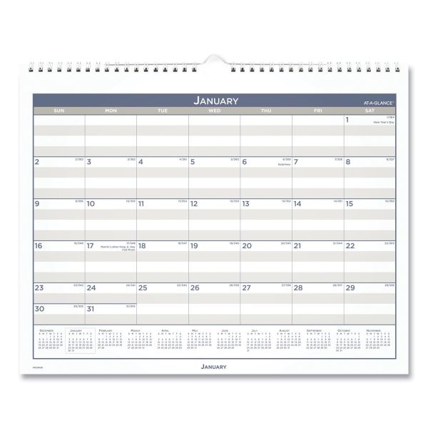 At-A-Glance Multi Schedule Wall Calendar, 15 X 12, White/Gray Sheets, 12-Month (Jan To Dec): 2024