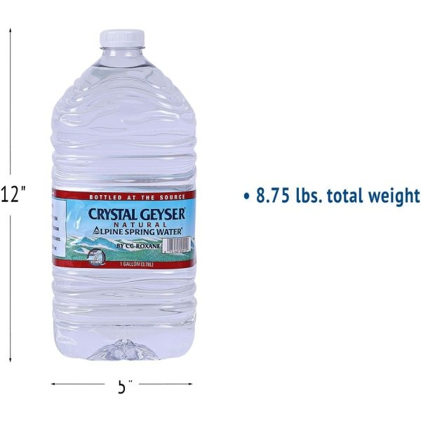Crystal Geyser Alpine Spring Bottled Water, 1 Gallon, 288 Bottles Per Pallet