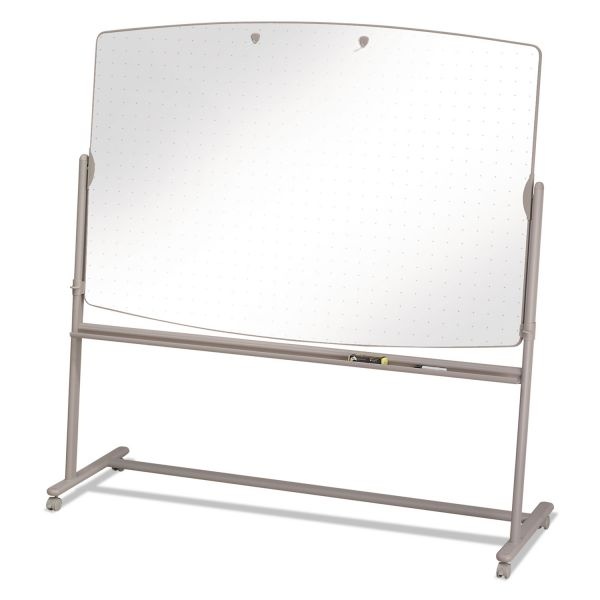 Quartet Large Reversible Total Erase Mobile Non-Magnetic Dry-Erase Whiteboard Easel, 72" X 48", Steel Frame With Neutral Finish
