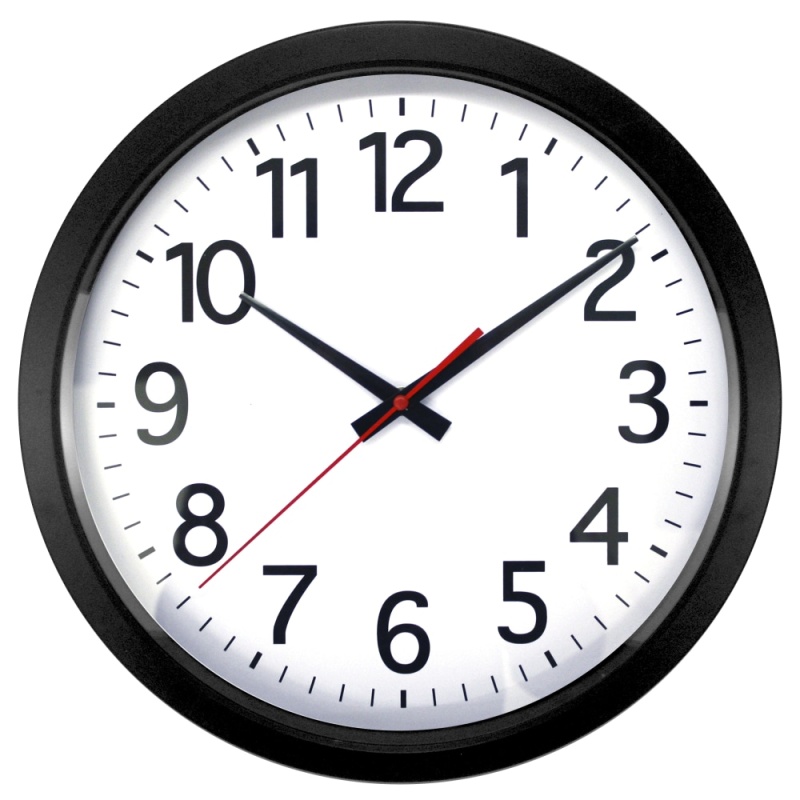 Quartz Wall Clock, 14", Black