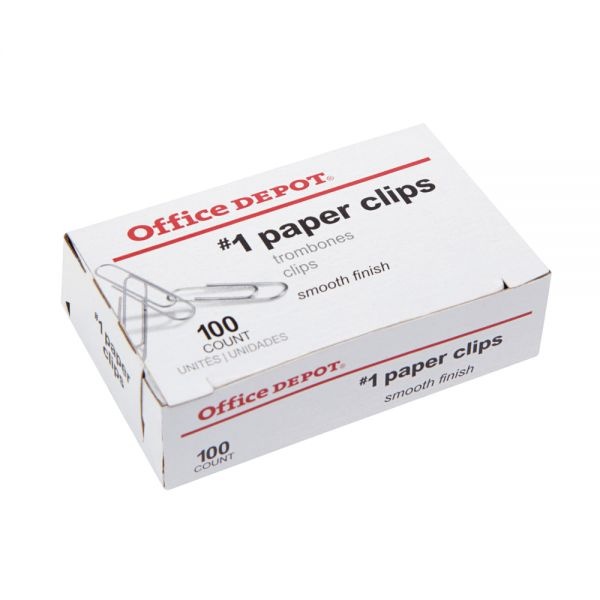 Paper Clips, Box Of 100, No. 1, Silver