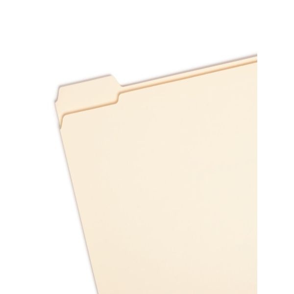 Smead Reinforced Tab Manila File Folders, Letter Size, 1/5 Cut, Pack Of 100