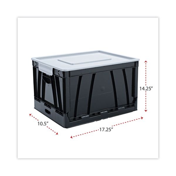 Universal Collapsible Crate, Letter/Legal Files, 17.25" X 14.25" X 10.5", Black/Gray, 2/Pack