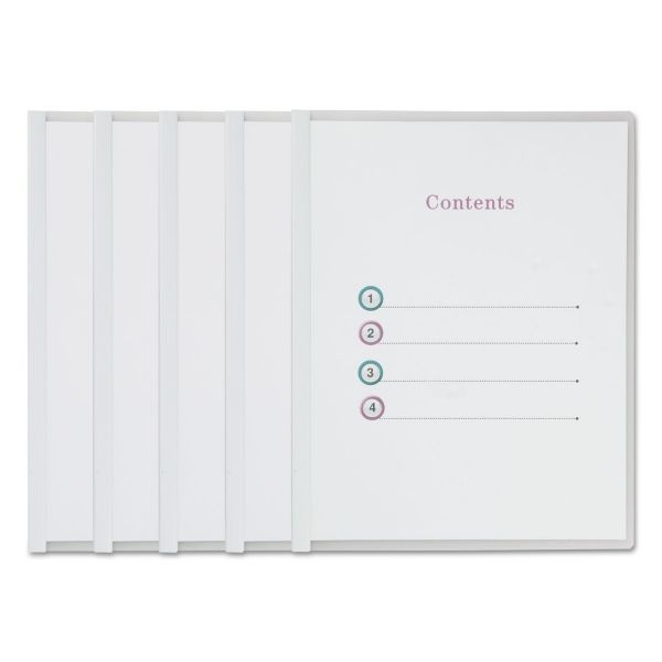 Universal Clear View Report Cover With Slide-On Binder Bar, Clear/Clear, 25/Pack