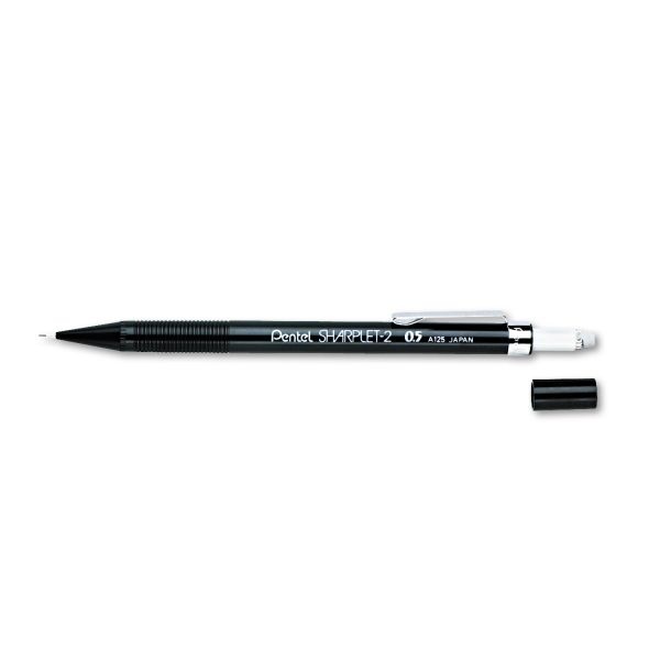 Pentel Sharplet-2 Mechanical Pencil, 0.5 Mm, Hb (#2), Black Lead, Black Barrel