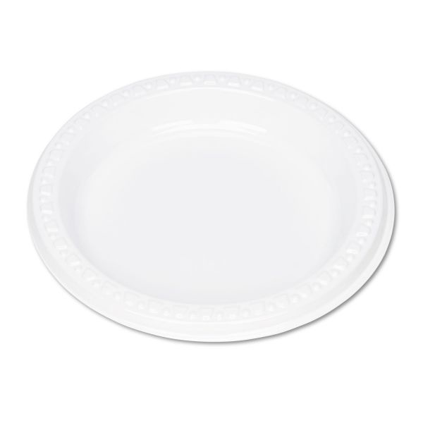 Tablemate Plastic Dinnerware, Plates, 6" Dia, White, 125/Pack
