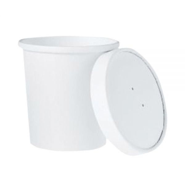 Dart Flexstyle Paper Food Containers With Lids, 3-15/16" X 3-15/16", White, Pack Of 250 Containers