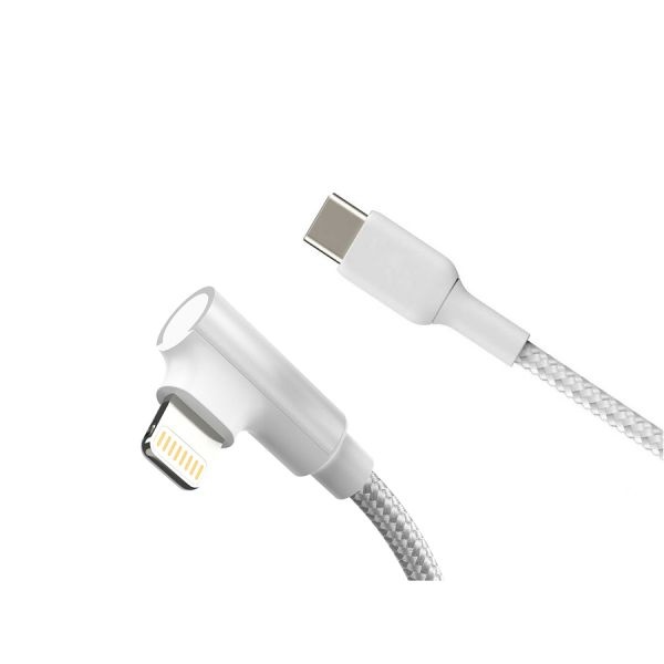 4Xem Usb-C To Lightning Right Angled 3 Ft Charging Cable (White)