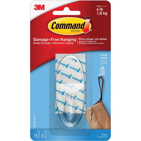 Command Large Hook With Clear Strips