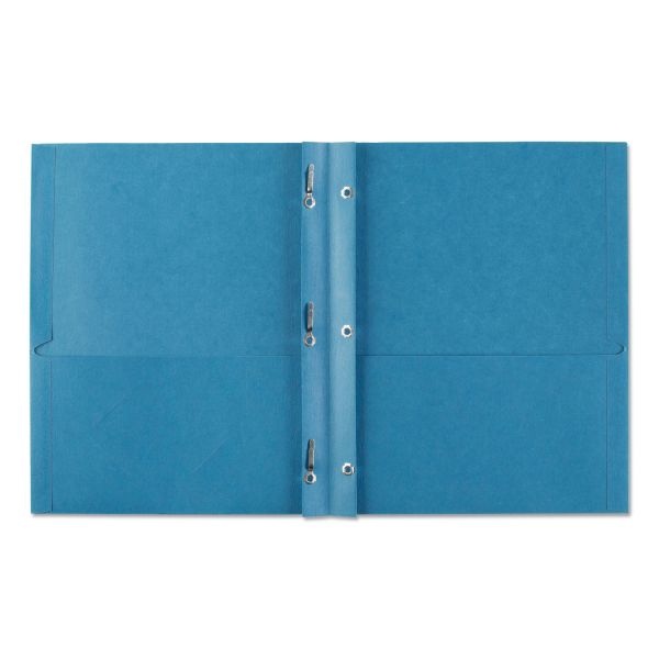 Avery 2-Pocket Folders With Fasteners, Letter Size, Light Blue, Pack Of 25