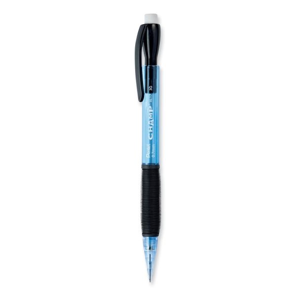 Pentel Champ Mechanical Pencil Value Pack, 0.7 Mm, Hb (#2), Black Lead, Blue Barrel, 24/Pack