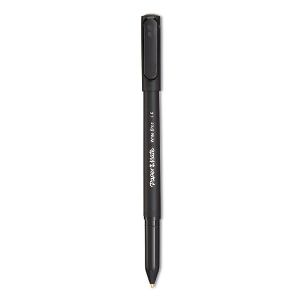 Paper Mate Write Bros. Ballpoint Pen Value Pack, Stick, Medium 1 Mm, Black Ink, Black Barrel, 60/Pack