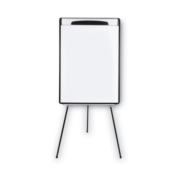 Mastervision Magnetic Gold Ultra Dry Erase Tripod Easel With Extension Arms, 32" To 72", Black/Silver