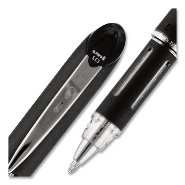 Uniball Jetstream Stick Hybrid Gel Pen, Bold 1 Mm, Blue Ink, Black/Silver/Blue Barrel