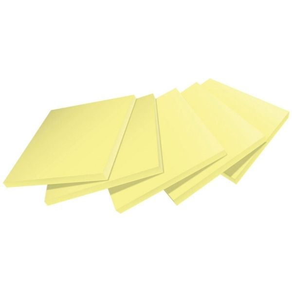 Post-It Notes Super Sticky 100% Recycled Paper Super Sticky Notes, 3" X 3", Canary Yellow, 70 Sheets/Pad, 5 Pads/Pack