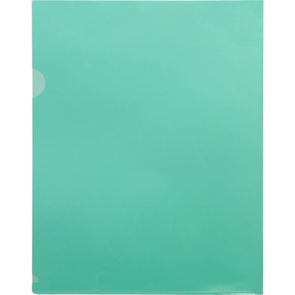 Sparco Transparent File Holders, Letter Size, Green, Pack Of 10