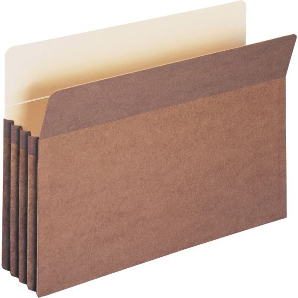 Smead Straight-Cut Tab Redrope File Pockets, Legal Size, 3 1/2" Expansion, 30% Recycled, Redrope, Box Of 50