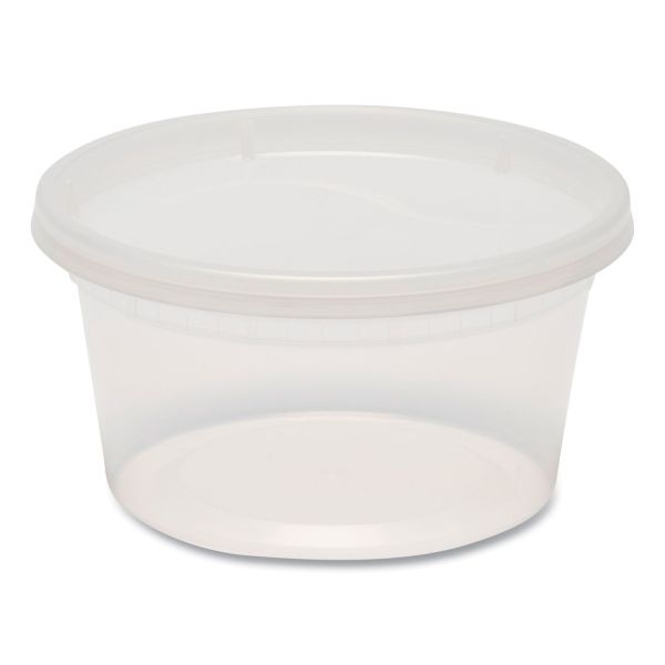 Pactiv EarthChoice Pet Hinged Lid Deli Container, 12 oz, 4.92 x 5.87 x 1.89, Clear, 200/Carton