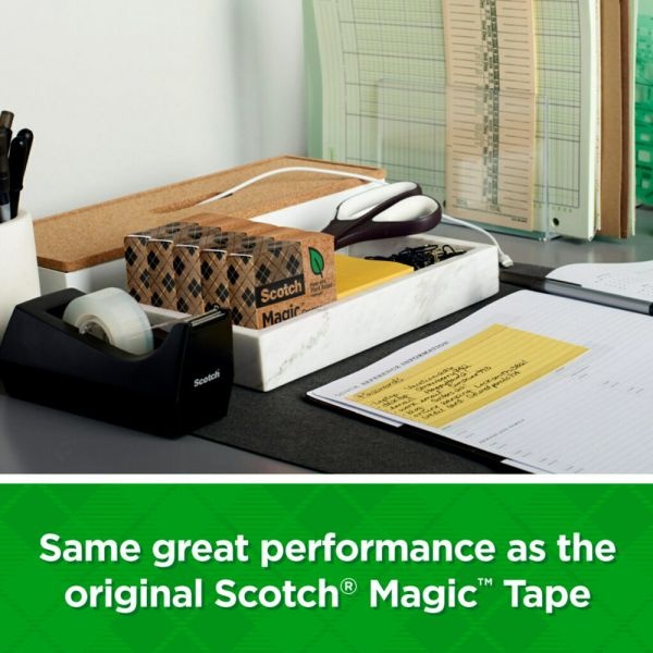 Scotch Greener Magic Tape With Dispenser, Invisible, 3/4 In X 900 In, 6 Tape Rolls, Clear, Home Office And School Supplies