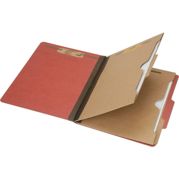 Skilcraft 6-Part 2" Prong Expandable Classification Folders, Letter Size, 30% Recycled, Earth Red, Box Of 10 (Abilityone 7530-01-600-6979)