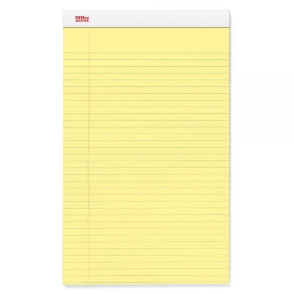 Perforated Legal Pads, 8 1/2" X 14", Legal Ruled, 50 Sheets, Canary, Pack Of 12 Pads