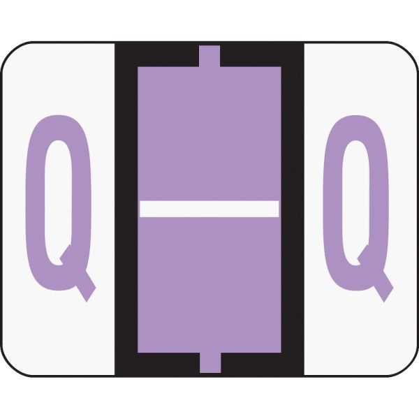 Smead Bccr Bar-Style Permanent Alphabetical Labels, Q, Lavender, Roll Of 500