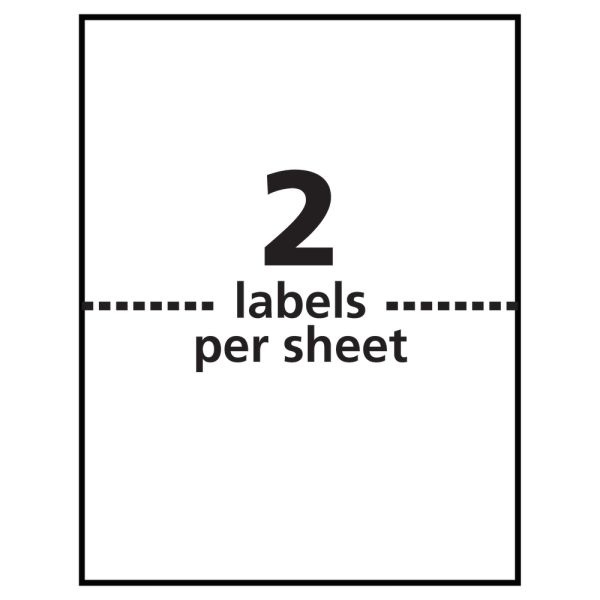 Avery Weatherproof Mailing Labels With Trueblock Technology, 95526, 5 1/2" X 8 1/2", White, Pack Of 1,000