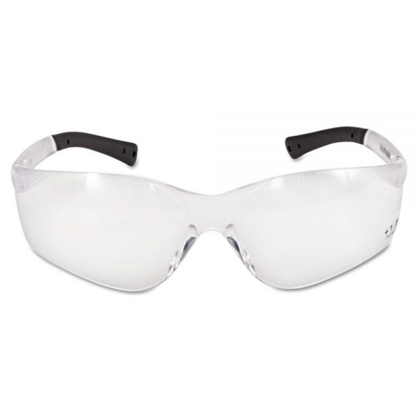 Mcr Safety Bearkat Magnifier Safety Glasses, Clear Frame, Clear Lens