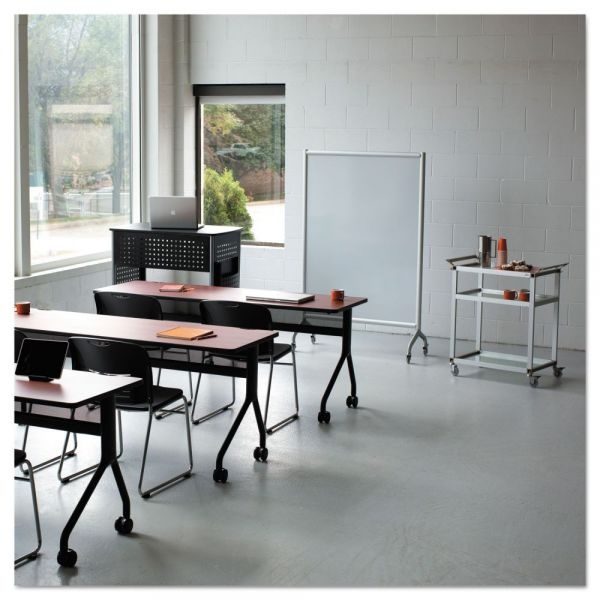 Safco Rumba Full Panel Whiteboard Collaboration Screen, 42W X 16D X 54H, White/Gray