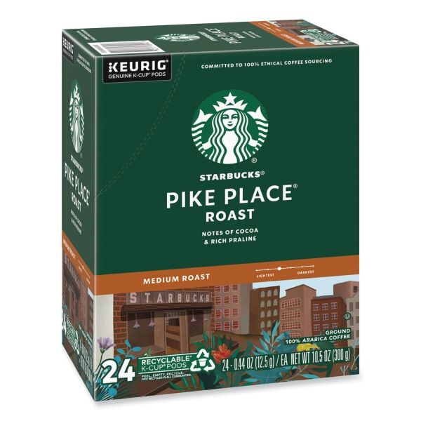 Starbucks Pike Place Coffee K-Cups Pack, 24/Box, 4 Box/Carton