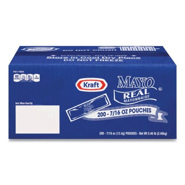 Kraft Mayo Real Mayonnaise, 0.44 Oz Packet, 200/Box