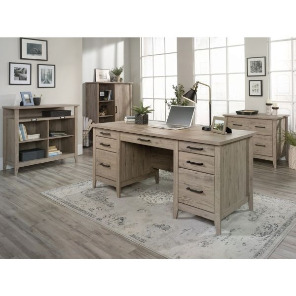 Sauder Summit Station 66"W Executive Computer Desk, Laurel Oak