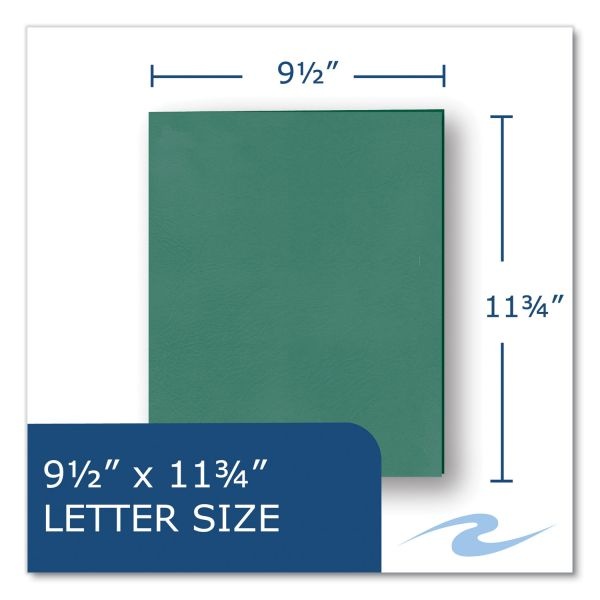 Roaring Spring Pocket Folder, 0.5" Capacity, 11 X 8.5, Green, 25/Box, 10 Boxes/Carton