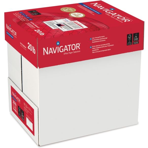 Navigator Premium Multipurpose Paper, 97 Brightness, 20 Lb, 8 1/2 X 14, White, 5000 Sheets/Carton