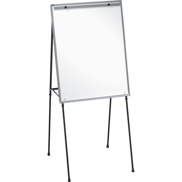 Lorell Non-Magnetic Dry-Erase Whiteboard Easel, 34" X 28", Metal Frame With Black Finish