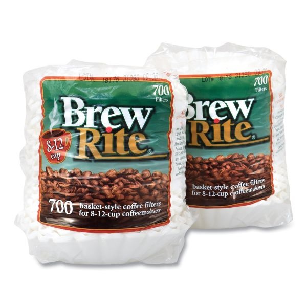 Brew Rite Basket Coffee Filters, 8-12 Cups, 700/Bag, 2 Bags/Pack