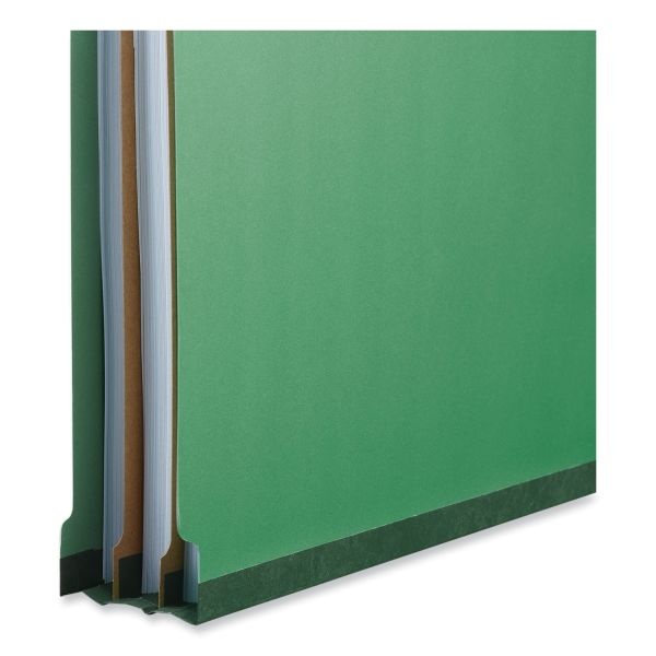 Universal Bright Colored Pressboard Classification Folders, 2" Expansion, 1 Divider, 4 Fasteners, Legal Size, Emerald Green, 10/Box