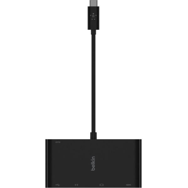 Belkin Usb-C Multiport Adapter, Usb-C To Hdmi - Usb A 3.0 - Vga, Up To 100W Power Delivery, Up 4K Resolution