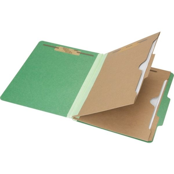 Skilcraft 6-Part 2" Prong Expandable Classification Folders, Letter Size, 30% Recycled, Dark Green, Box Of 10 (Abilityone 7530-01-600-6983)